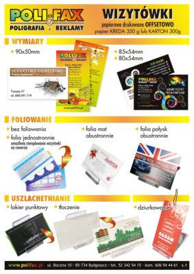 Wizytówki i biznes karty